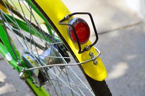 photo of the rear wheel of a bicycle