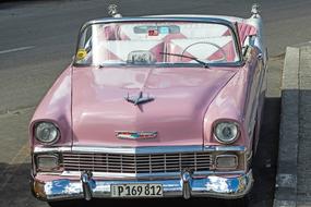 pink convertible on the streets of havana