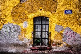 yellow Blue City wall