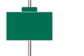 board traffic sign green