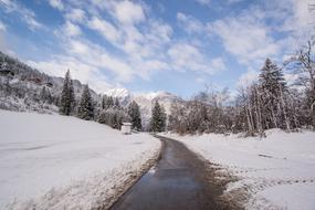 Road Corner snow