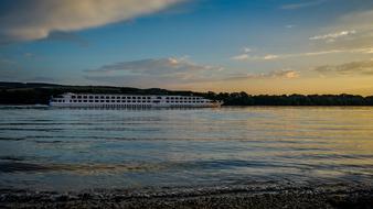 large tourist ship on the Danube river, Slovakia