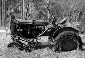 Rustic Tractor black and white