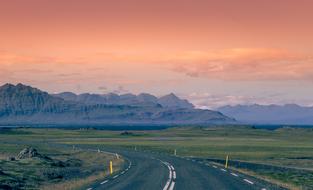 Iceland Way road red sky