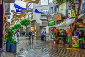 Shopping Street in city, cyprus, nicosia