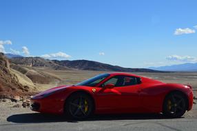 red Ferrari Death Valley