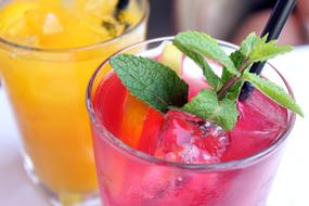 Cocktail Fruit Drink with Mint