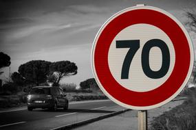 Traffic Sign Road 70 limit