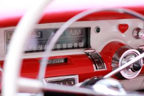 steering wheel of Oldtimer Classic car