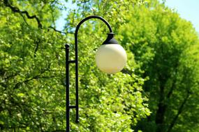 Replacement Lamp and green trees in Park