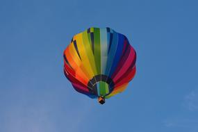 Beautiful and colorful hot air balloon at blue sky background