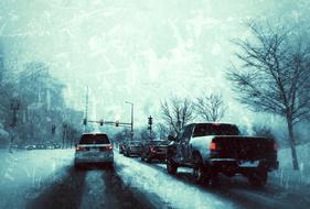 Driving Winter Snow road