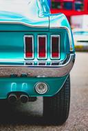 retro blue car back light