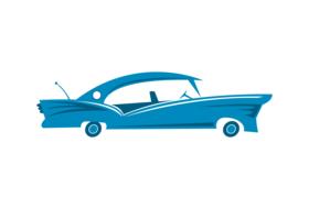 car symbol blue drawing