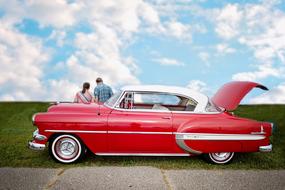 Vintage old Car Red