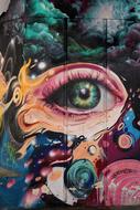 image of an eye on graffiti in Lisbon