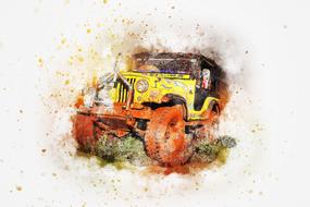 old car fart abstract drawing