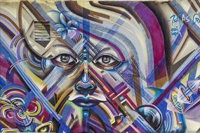 Graffiti Abstract face drawing