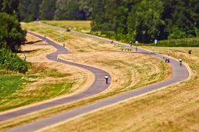 Beautiful landscape of the asphalt roads among the colorful nature