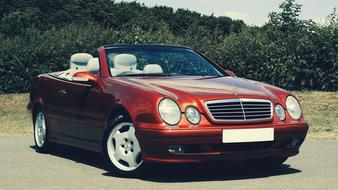 red Mercedes Car