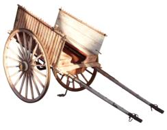 an old wooden cart