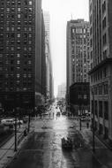 City on rainy weather, usa, illinois, Chicago