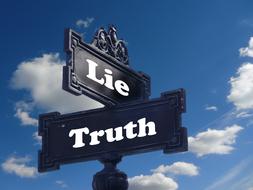 Truth Lie Street Sign sky