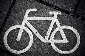 Bike white sign