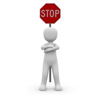 stop containing street sign and 3d man drawing