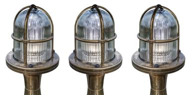 photo of technical signal lamps on a white background