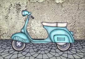 vehicle moto wall drawing