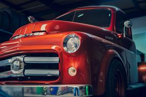 red vintage truck