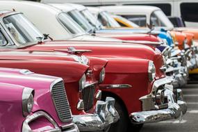 exhibition of retro cars in Cuba