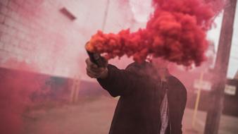 Man red Smoke