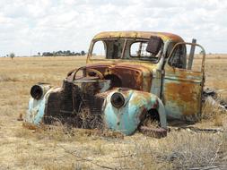 Old Utility Car on field