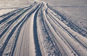 Snow Traces Road