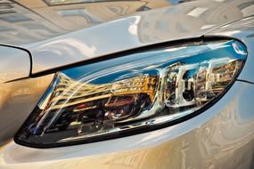 headlight of luxury mercedes benz
