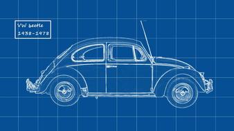 blue print volkswagen drawing