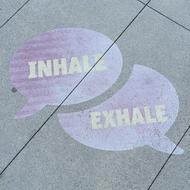 Street Art Breathe Inhale text