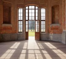 Light through the doors and windows, in the building, in Baden Baden, Germany