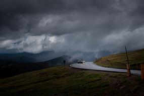 Clouds Foggy road
