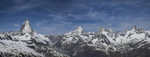 Swiss Alps panorama view from the cable car