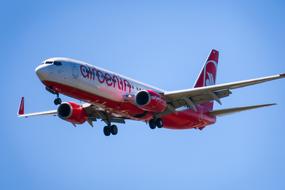 red Aircraft Landing