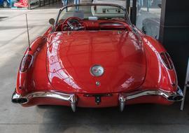 retro red chevrolet convertible