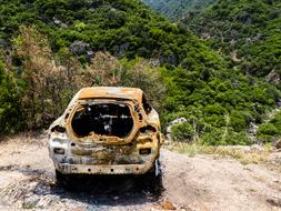 Wreck Burned car