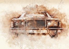 digital art in the form of an old car