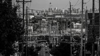 Road Cables over city street
