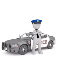 police car 3d model man drawing