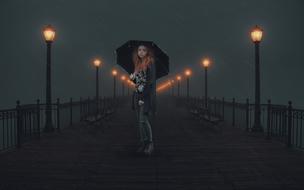 rain umbrella street