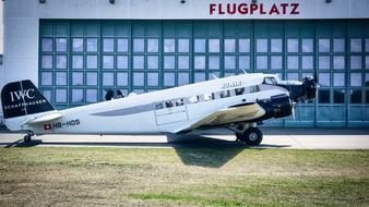 Ju-52 Aircraft near the "Flugplatz" sign